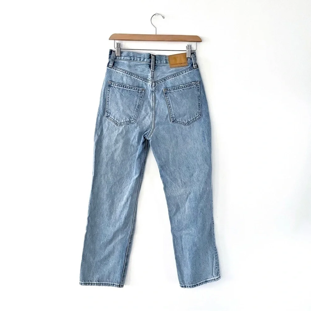 Denim Forum | Joni High Rise Loose Jeans Size 23 Distressed Light Wash Aritzia - Picture 6 of 12